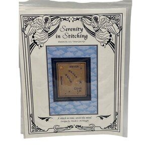 Cross Stitch Pattern Needlepoint Never Give Up Affirmations Serenity Stitching